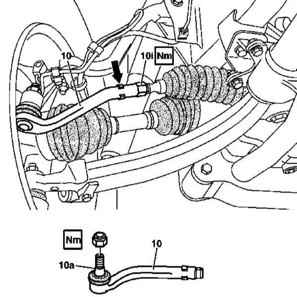 Снятие и установка наконечников рулевой тяги Mercedes-Benz W163