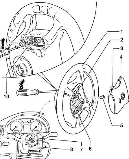 Снятие и установка рулевого колеса Volkswagen Golf IV